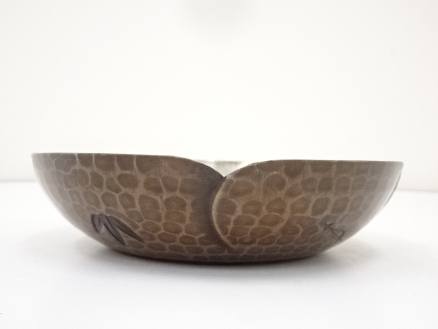 道具 ] - 道具 古物 廣喜堂造 銅打出内銀竹文菓子鉢（箱付） | ネット